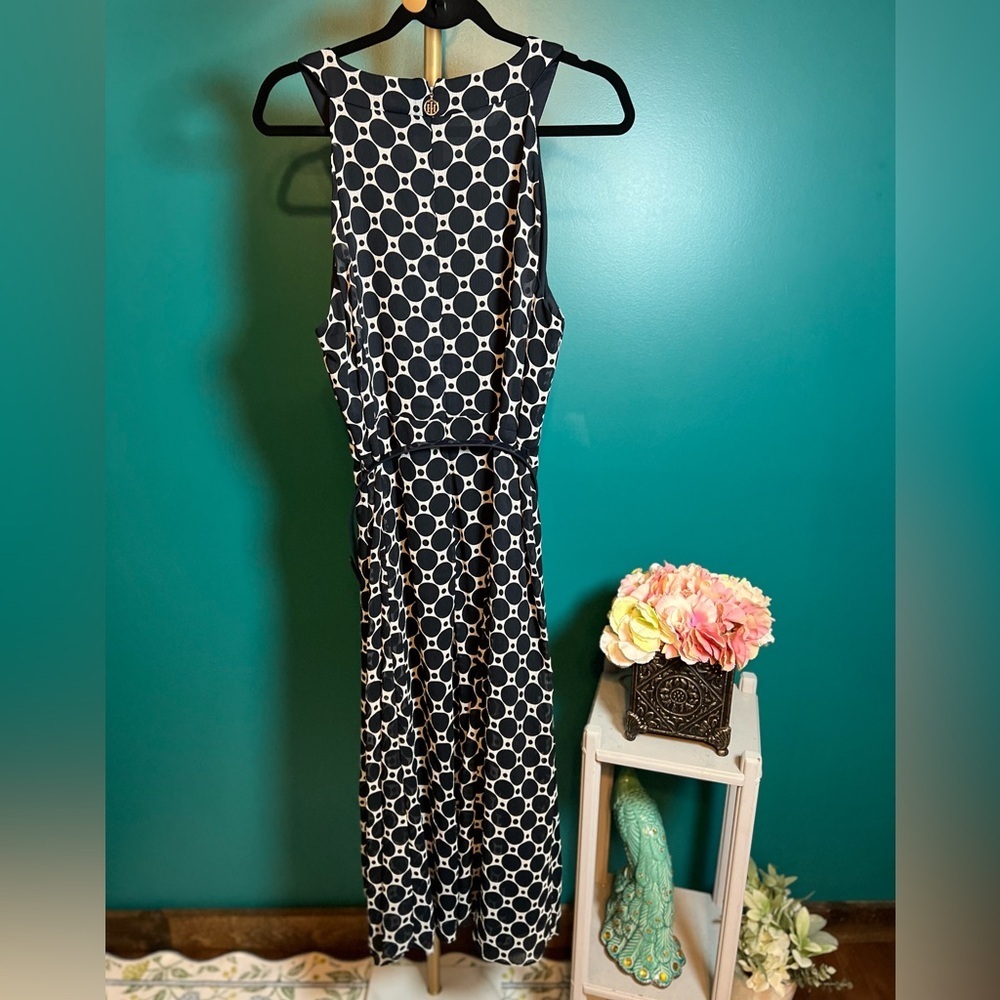 Tommy Hilfiger Navy Blue and White Polka Dot Dress - Picture 2 of 6